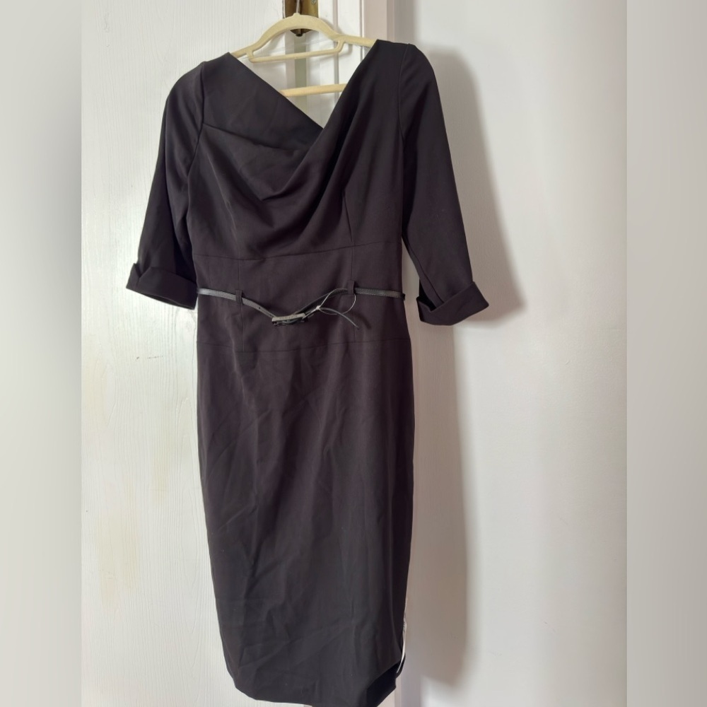 Black Halo Classic 3/4 Sleeve Jackie O Sheath Dress - Picture 4 of 7